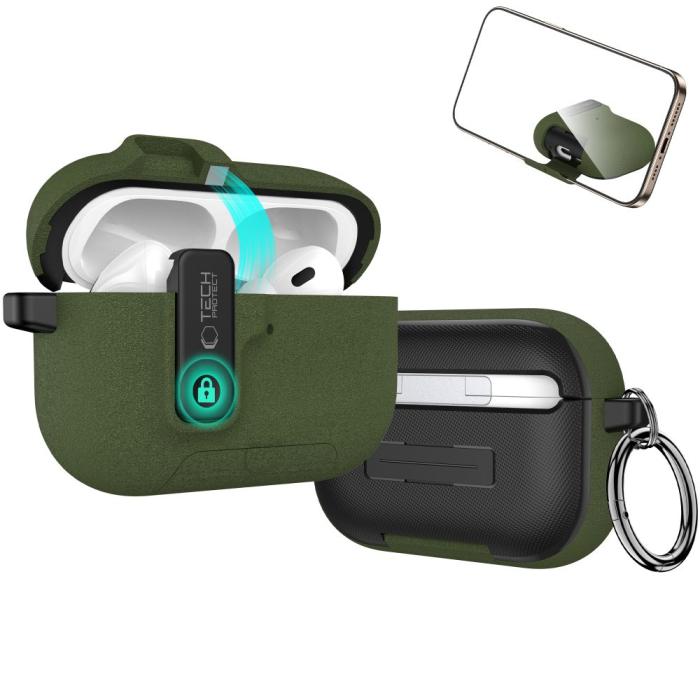 Bild 4, Tech-Protect Tech-Protect AirPods Pro 3 Skal Slim Hook Olive Green - Teknikhallen.se