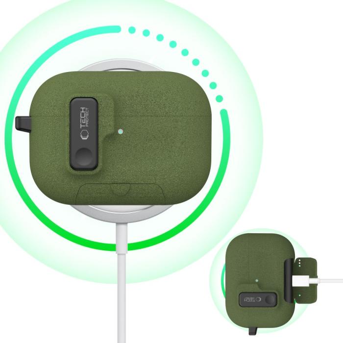 Bild 6, Tech-Protect Tech-Protect AirPods Pro 3 Skal Slim Hook Olive Green - Teknikhallen.se