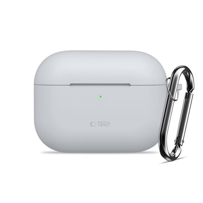 Bild 2, Tech-Protect Tech-Protect AirPods Pro 3 Skal Silikon Hook Crayon Grey - Teknikhallen.se