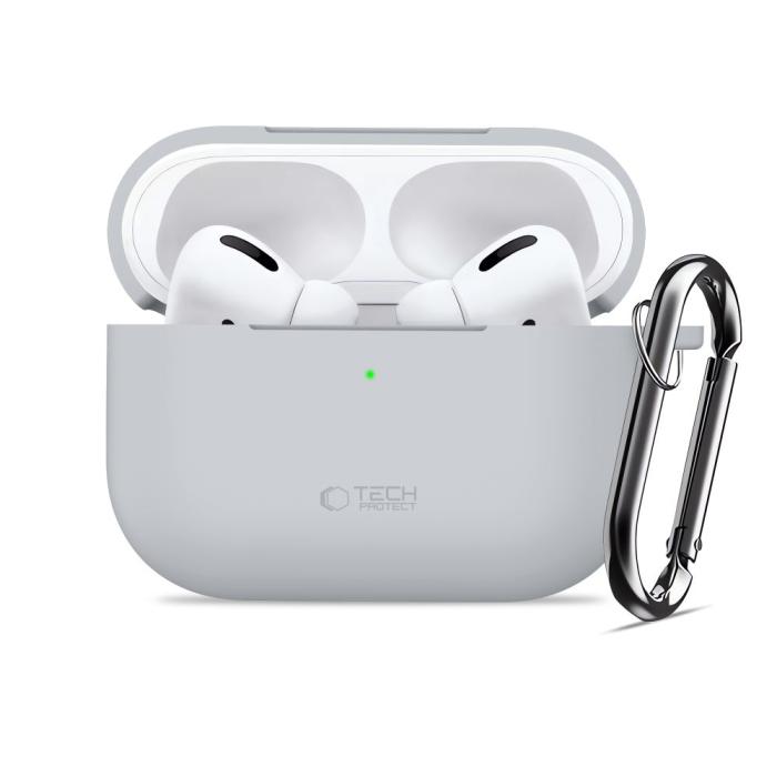 Bild 3, Tech-Protect Tech-Protect AirPods Pro 3 Skal Silikon Hook Crayon Grey - Teknikhallen.se
