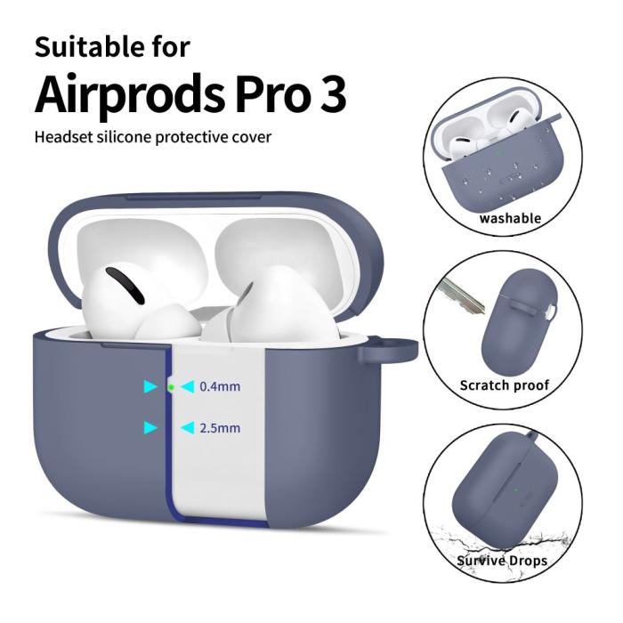 Bild 4, Tech-Protect Tech-Protect AirPods Pro 3 Skal Silikon Hook Baby Blue - Teknikhallen.se