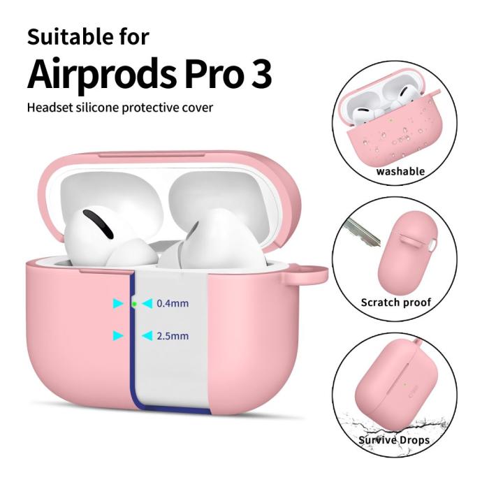 Bild 4, Tech-Protect Tech-Protect AirPods Pro 3 Skal Silikon Hook Dusty Pink - Teknikhallen.se