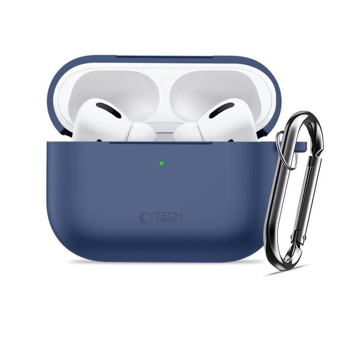 Bild 3, Tech-Protect Tech-Protect AirPods Pro 3 Skal Silikon Hook Navy Blue - Teknikhallen.se