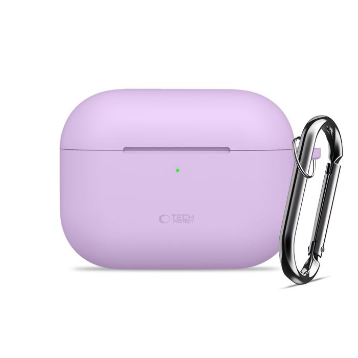 Bild 2, Tech-Protect Tech-Protect AirPods Pro 3 Skal Silikon Hook Lavender - Teknikhallen.se