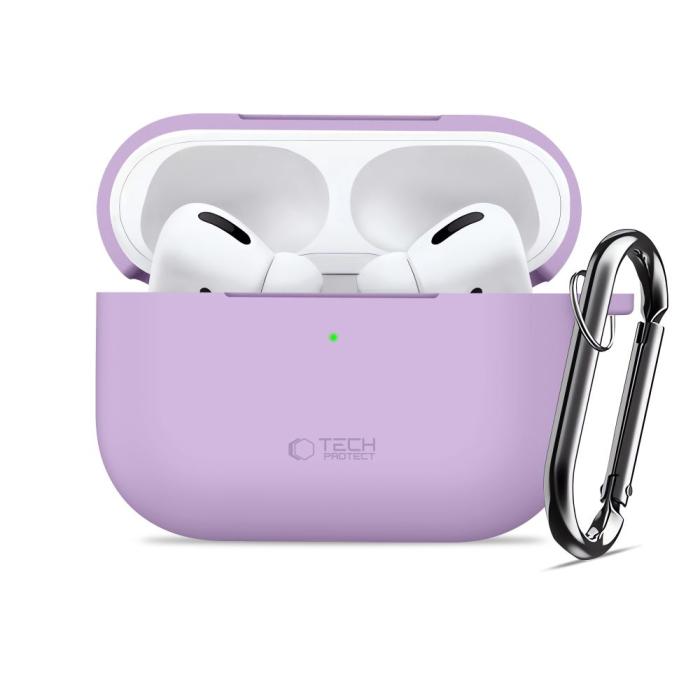 Bild 3, Tech-Protect Tech-Protect AirPods Pro 3 Skal Silikon Hook Lavender - Teknikhallen.se