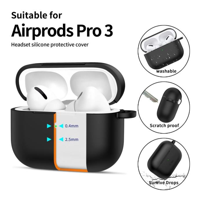 Bild 4, Tech-Protect Tech-Protect AirPods Pro 3 Skal Silikon Hook Svart - Teknikhallen.se