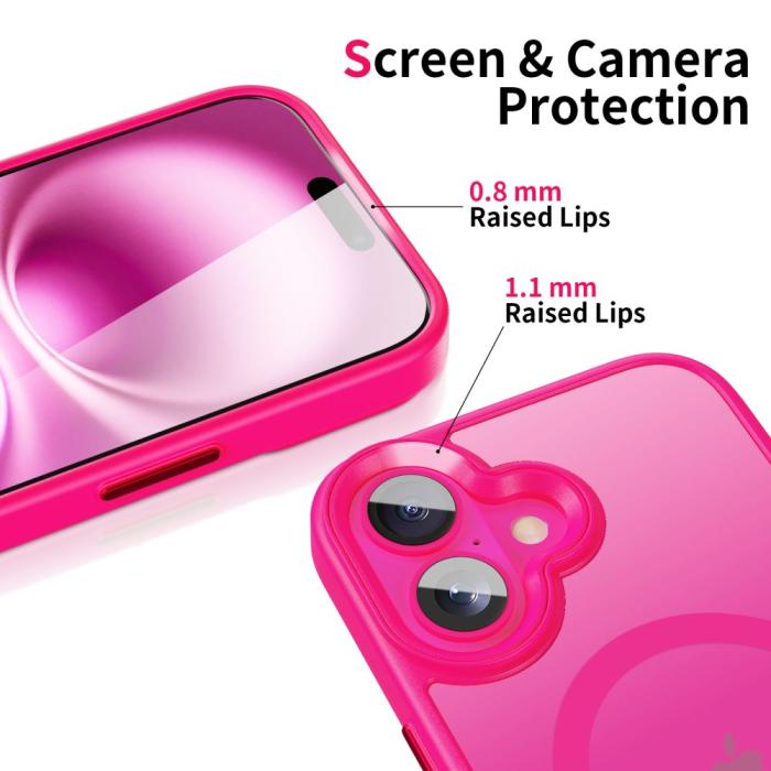 Bild 2, Tech-Protect Tech-Protect iPhone 16 Skal MagSafe MagMat Blazing Pink - Teknikhallen.se