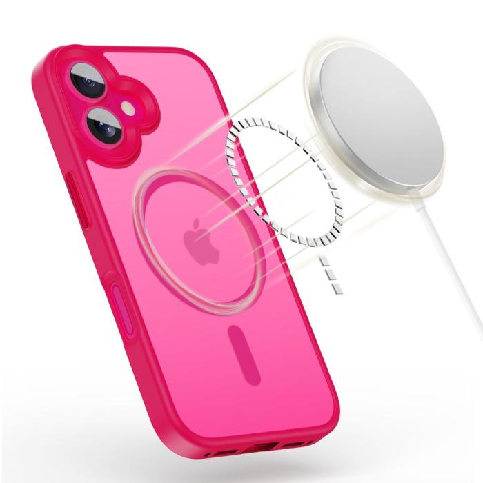 Bild 3, Tech-Protect Tech-Protect iPhone 16 Skal MagSafe MagMat Blazing Pink - Teknikhallen.se