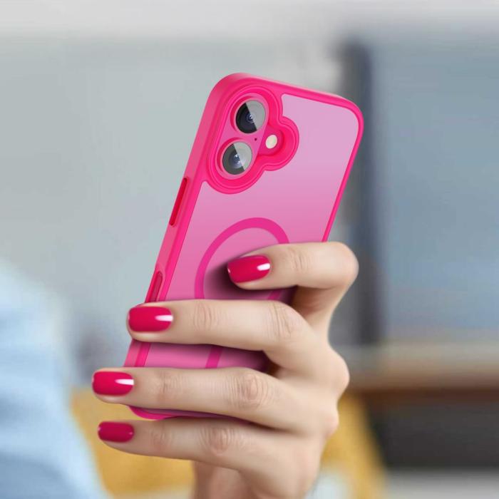 Bild 5, Tech-Protect Tech-Protect iPhone 16 Skal MagSafe MagMat Blazing Pink - Teknikhallen.se