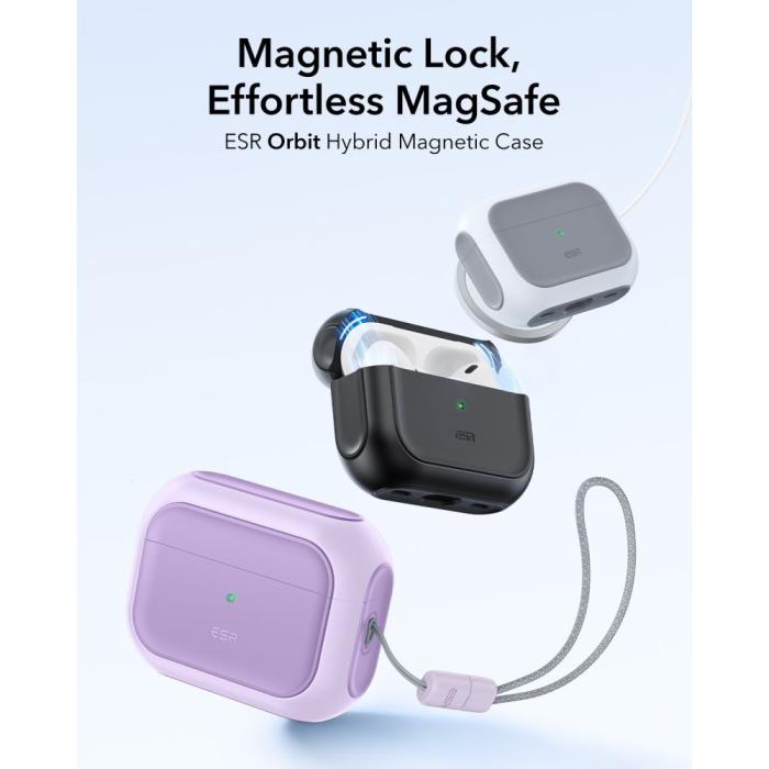 Bild 2, ESR ESR AirPods Pro 3 Skal MagSafe Orbit HaloLock Lavender - Teknikhallen.se
