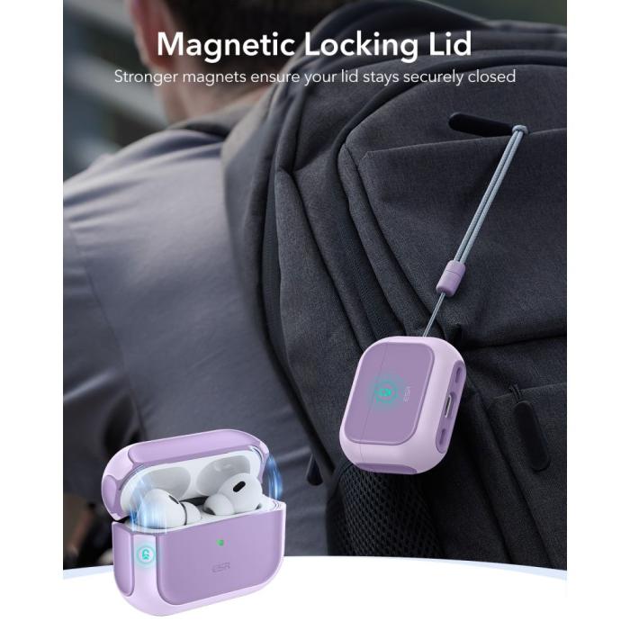 Bild 3, ESR ESR AirPods Pro 3 Skal MagSafe Orbit HaloLock Lavender - Teknikhallen.se