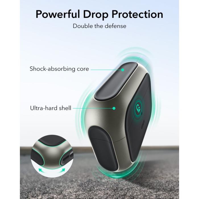 Bild 5, ESR ESR AirPods Pro 3 Skal MagSafe Orbit HaloLock Titanium - Teknikhallen.se