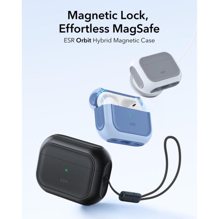 Bild 2, ESR ESR AirPods Pro 3 Skal MagSafe Orbit HaloLock Svart - Teknikhallen.se