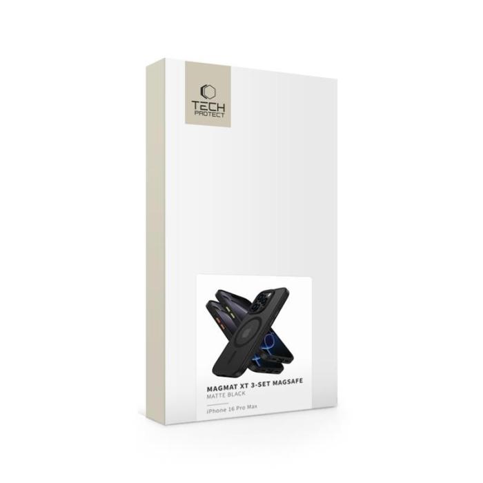 Bild 5, Tech-Protect Tech-Protect iPhone 16 Pro Max Skal MagSafe MagMat 3-SET Svart - Teknikhallen.se