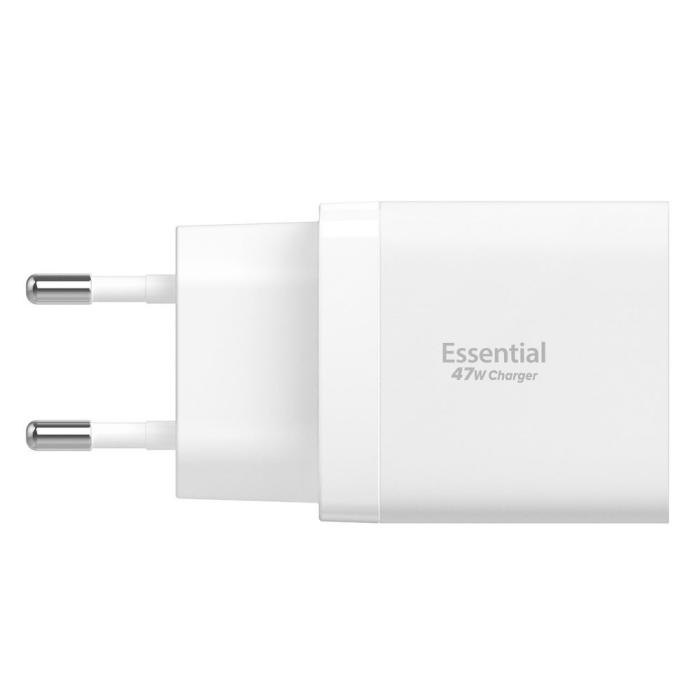 Bild 3, Spigen Spigen 47W Väggladdare USB-C Essential Vit - Teknikhallen.se