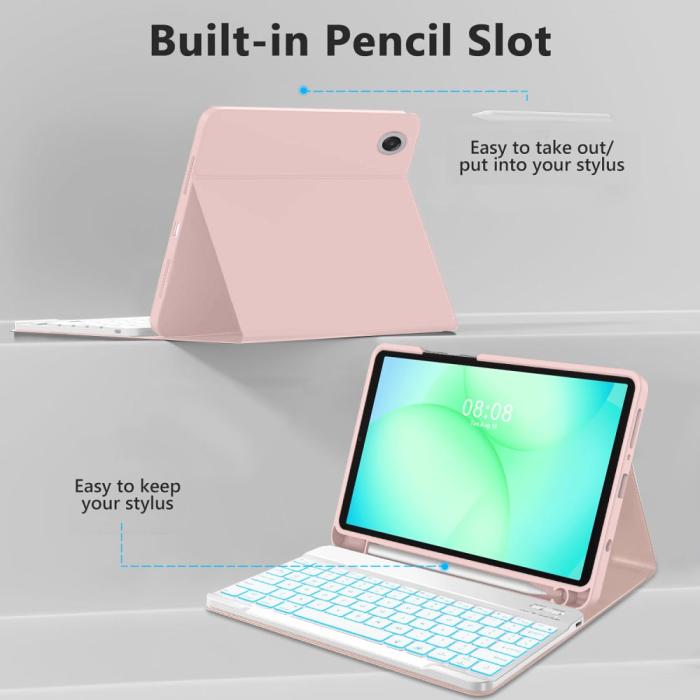 Bild 4, Tech-Protect Tech-Protect Galaxy Tab A11/A9 Fodral SC Tangentbord Rosa - Teknikhallen.se