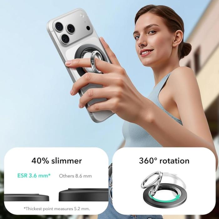 Bild 3, ESR ESR Magnetisk MagSafe Ringhållare 360 HaloLock Svart - Teknikhallen.se