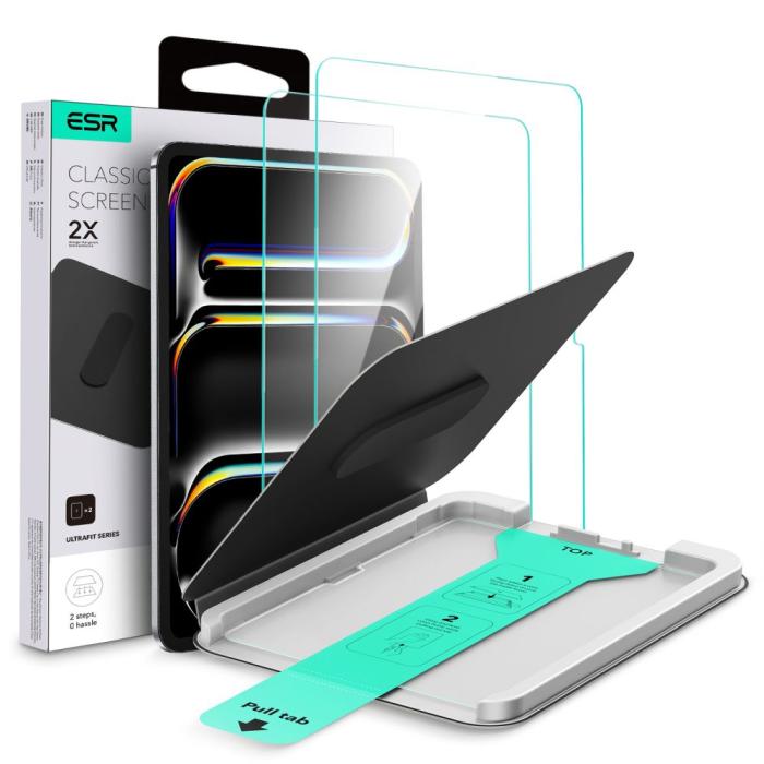 Bild 3, ESR ESR iPad Pro 11 2025/2024 2-PACK Skärmskydd UltraFit Härdat Glas - Teknikhallen.se