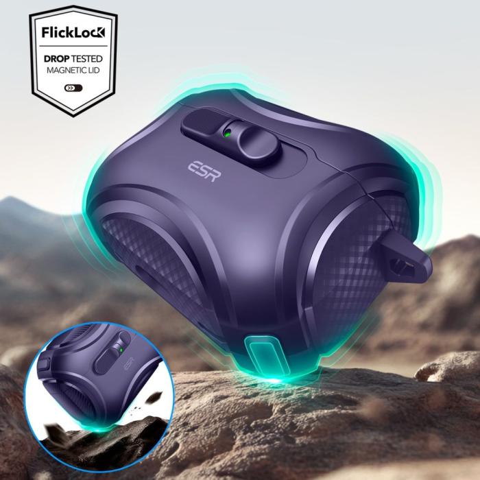 Bild 5, ESR ESR AirPods Pro 3 Skal MagSafe Cyber FlickLock HaloLock Lila - Teknikhallen.se