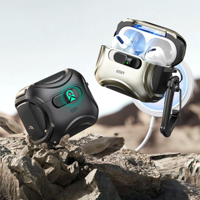 Bild 2, ESR ESR AirPods Pro 3 Skal MagSafe Cyber FlickLock HaloLock Svart - Teknikhallen.se