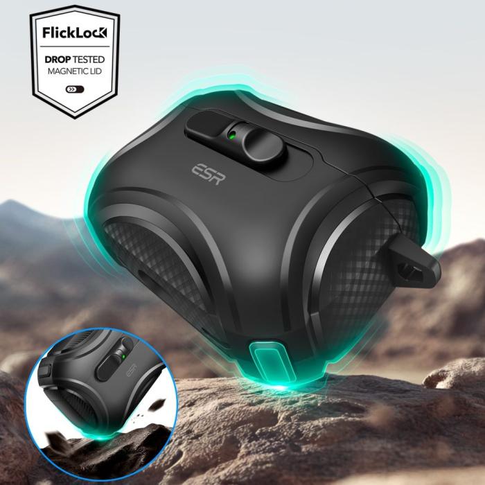 Bild 4, ESR ESR AirPods Pro 3 Skal MagSafe Cyber FlickLock HaloLock Svart - Teknikhallen.se