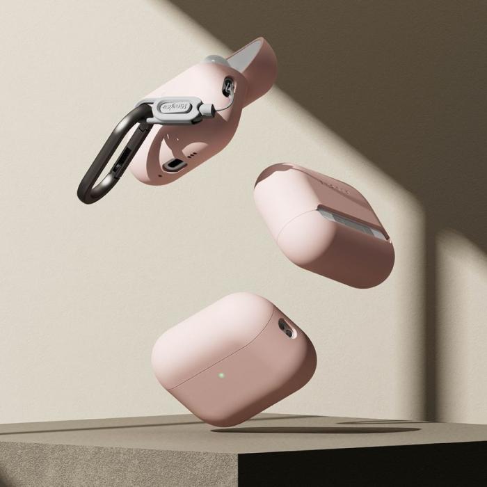 Bild 4, Ringke Ringke AirPods Pro 3 Skal Silikon Pink Sand - Teknikhallen.se