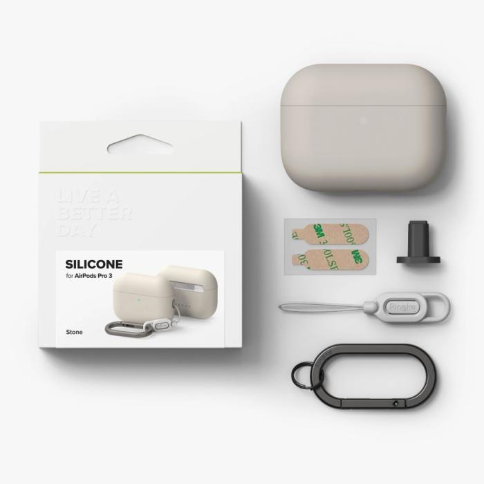Bild 6, Ringke Ringke AirPods Pro 3 Skal Silikon Stone - Teknikhallen.se