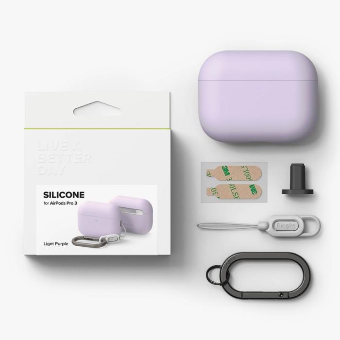Bild 6, Ringke Ringke AirPods Pro 3 Skal Silikon Ljus Lila - Teknikhallen.se