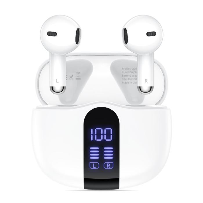 Bild 2, Tech-Protect Tech-Protect Hörlurar In-Ear UltraBoost TWS Vit - Teknikhallen.se