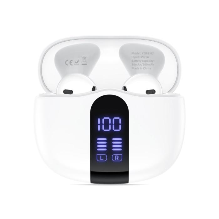 Bild 3, Tech-Protect Tech-Protect Hörlurar In-Ear UltraBoost TWS Vit - Teknikhallen.se