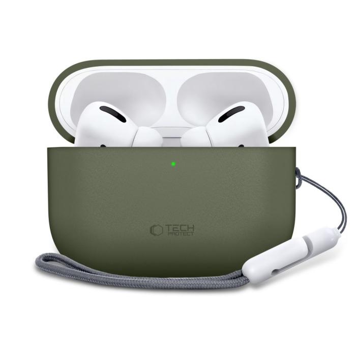 Bild 2, Tech-Protect Tech-Protect AirPods Pro 3 Skal Silicone Olive Green - Teknikhallen.se