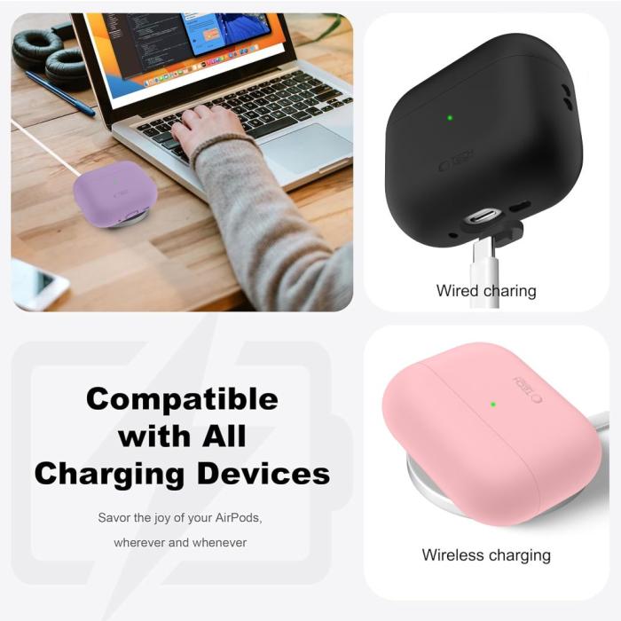 Bild 5, Tech-Protect Tech-Protect AirPods Pro 3 Skal Silicone Olive Green - Teknikhallen.se