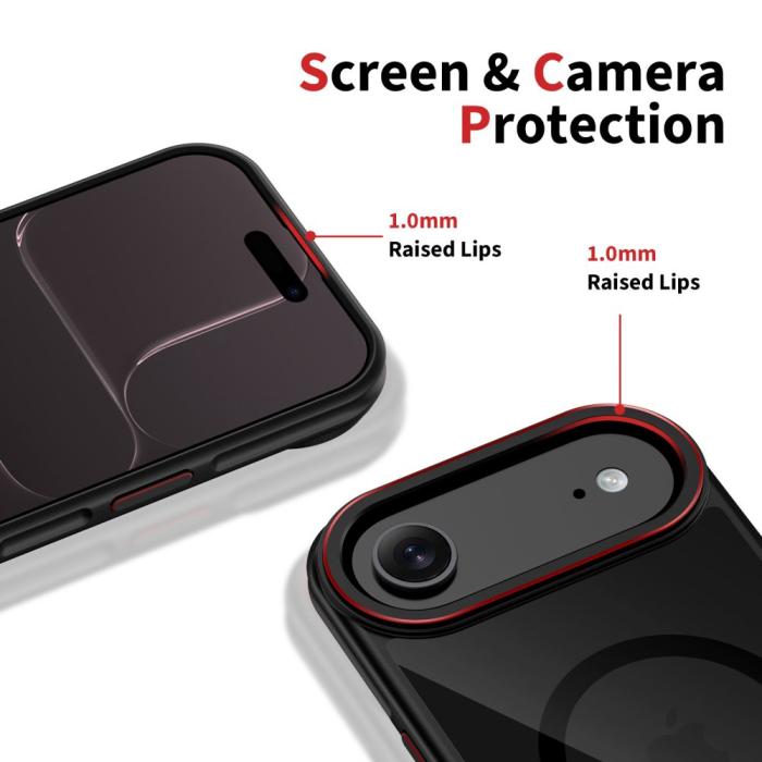 Bild 4, Tech-Protect Tech-Protect iPhone Air Skal MagSafe MagHybrid Svart/Röd - Teknikhallen.se