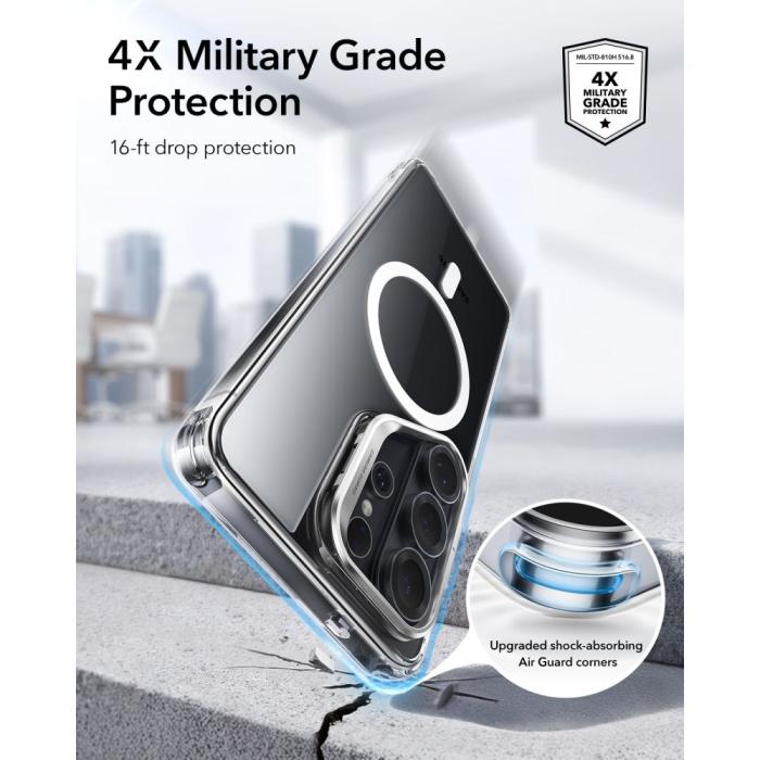 Bild 3, ESR ESR Galaxy S26 Ultra Skal MagSafe Classic Hybrid Kickstand Transparent - Teknikhallen.se