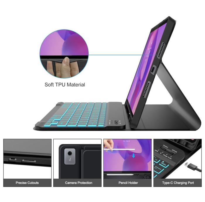 Bild 5, Tech-Protect Tech-Protect Lenovo Idea Tab Plus Fodral SC Tangentbord Svart - Teknikhallen.se