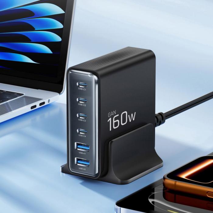 Bild 4, Tech-Protect Tech-Protect 160W Laddstation USB-C / USB-A Svart - Teknikhallen.se