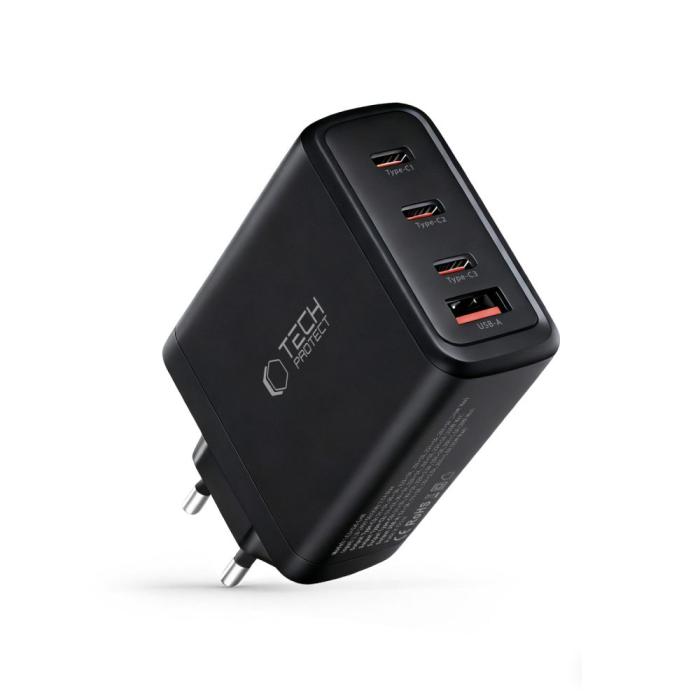 Bild 2, Tech-Protect Tech-Protect 140W Väggladdare PD QC3.0 USB-C/USB-A Svart - Teknikhallen.se
