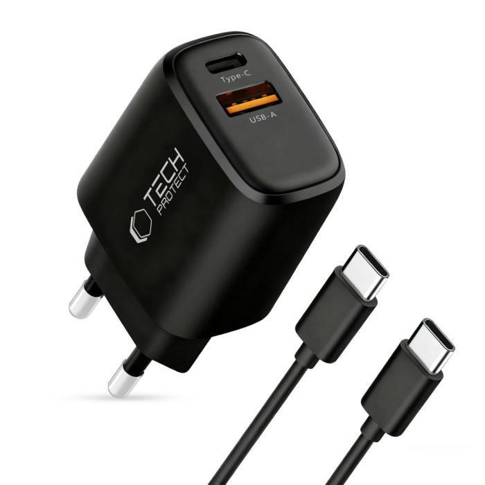 Bild 3, Tech-Protect Tech-Protect 45W Väggladdare Inkl. USB-C - USB-C Kabel Svart - Teknikhallen.se