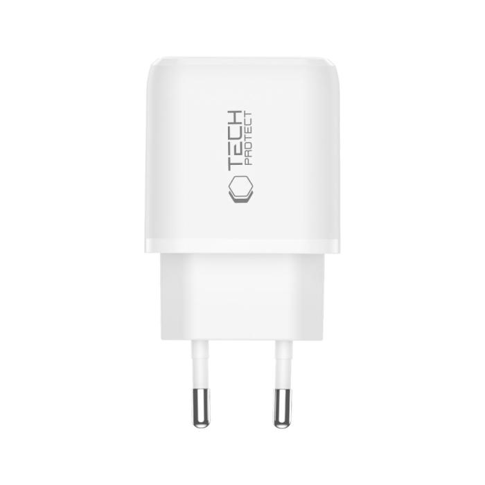 Bild 4, Tech-Protect Tech-Protect 45W Väggladdare Inkl. Lightning - USB-C Kabel Vit - Teknikhallen.se