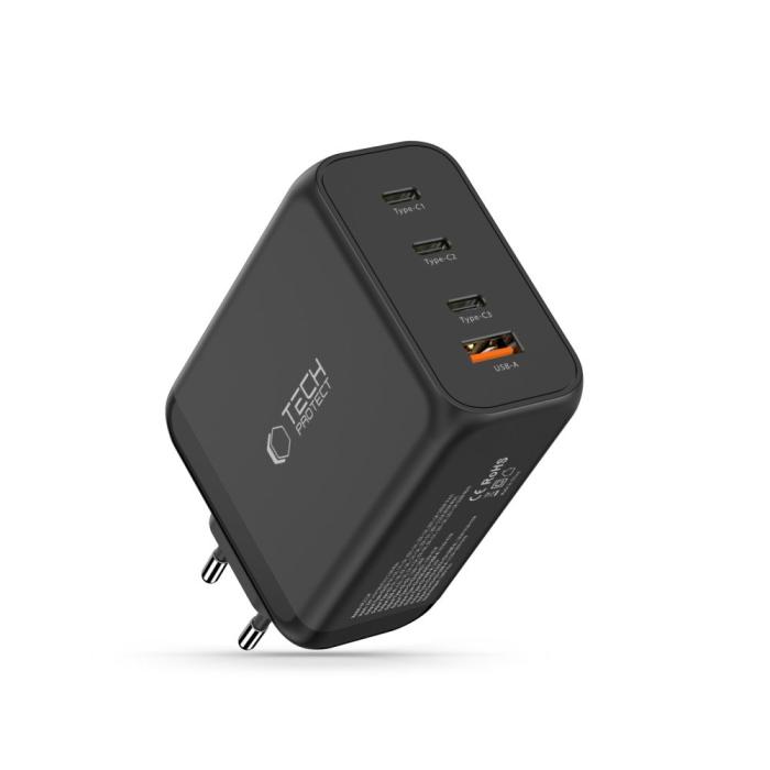 Bild 2, Tech-Protect Tech-Protect 200W Väggladdare PD QC3.0 USB-C / USB-A Svart - Teknikhallen.se