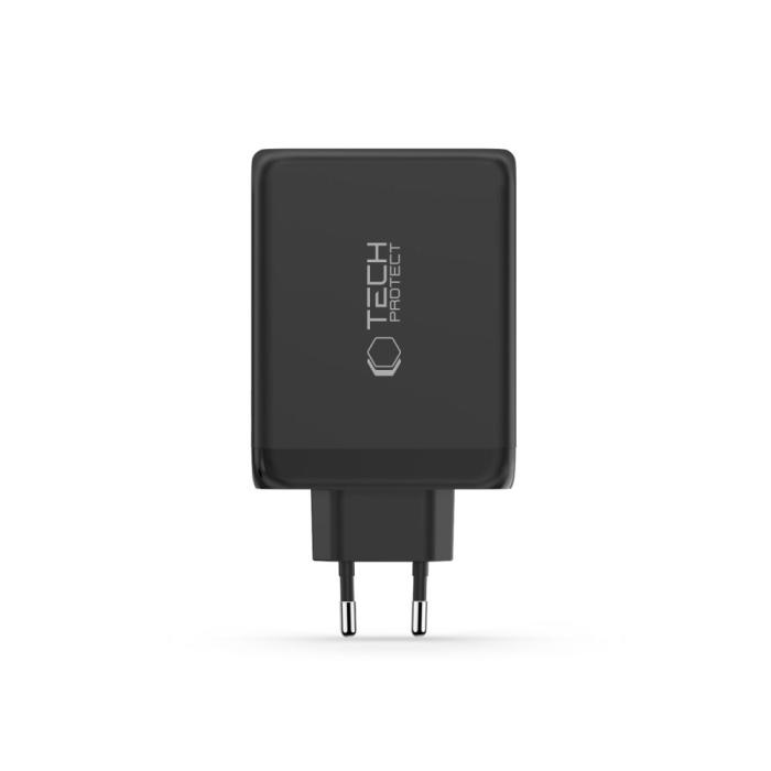 Bild 3, Tech-Protect Tech-Protect 200W Väggladdare PD QC3.0 USB-C / USB-A Svart - Teknikhallen.se