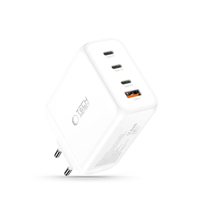 Bild 2, Tech-Protect Tech-Protect 200W Väggladdare PD QC3.0 USB-C / USB-A Vit - Teknikhallen.se