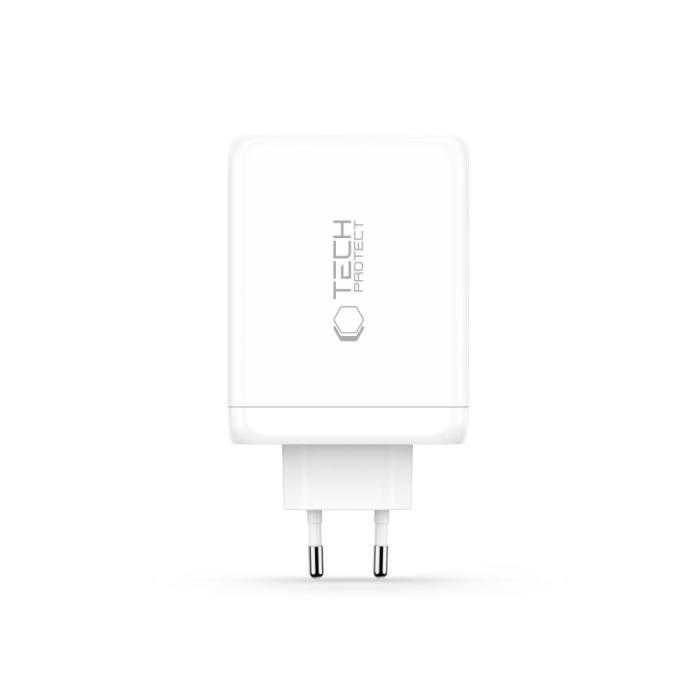 Bild 3, Tech-Protect Tech-Protect 200W Väggladdare PD QC3.0 USB-C / USB-A Vit - Teknikhallen.se