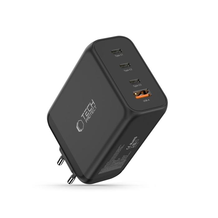 Bild 2, Tech-Protect Tech-Protect 240W Väggladdare PD QC3.0 USB-C / USB-A Svart - Teknikhallen.se