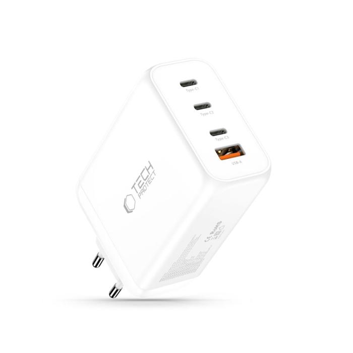 Bild 2, Tech-Protect Tech-Protect 240W Väggladdare PD QC3.0 USB-C / USB-A Vit - Teknikhallen.se