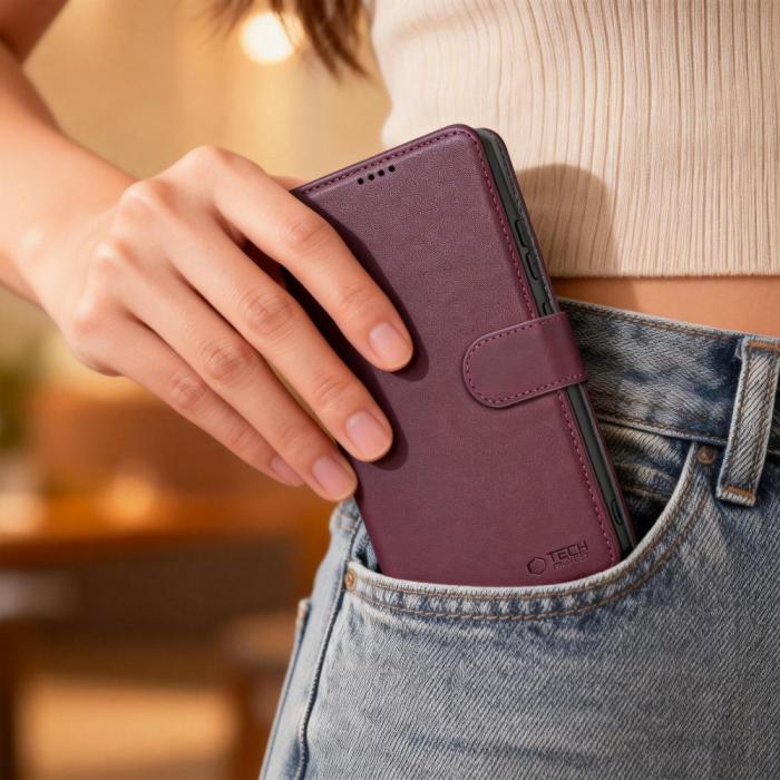 Bild 5, Tech-Protect Tech-Protect Galaxy S26 Ultra Fodral Läder Mulberry - Teknikhallen.se