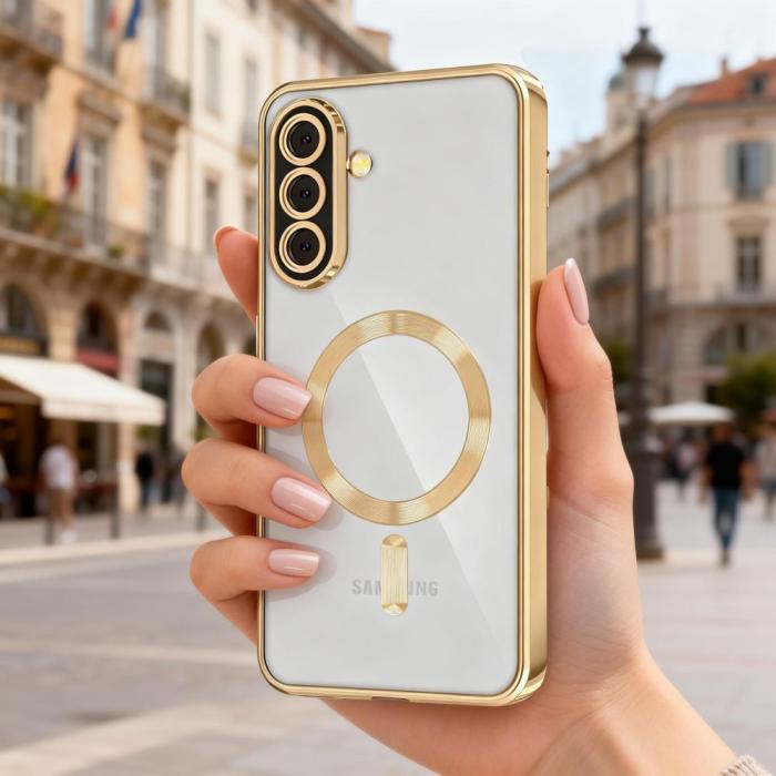 Bild 3, Tech-Protect Tech-Protect Galaxy A57 5G Skal MagSafe MagFlex Shiny Gold - Teknikhallen.se