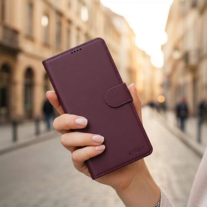 Bild 3, Tech-Protect Tech-Protect Samsung Galaxy A57 5G Fodral Läder Mulberry - Teknikhallen.se