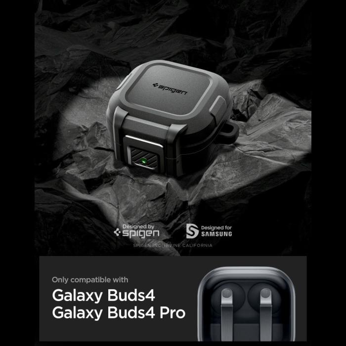 Bild 6, Spigen Spigen Galaxy Buds 4 / 4 Pro Skal LockFit Matt Svart - Teknikhallen.se