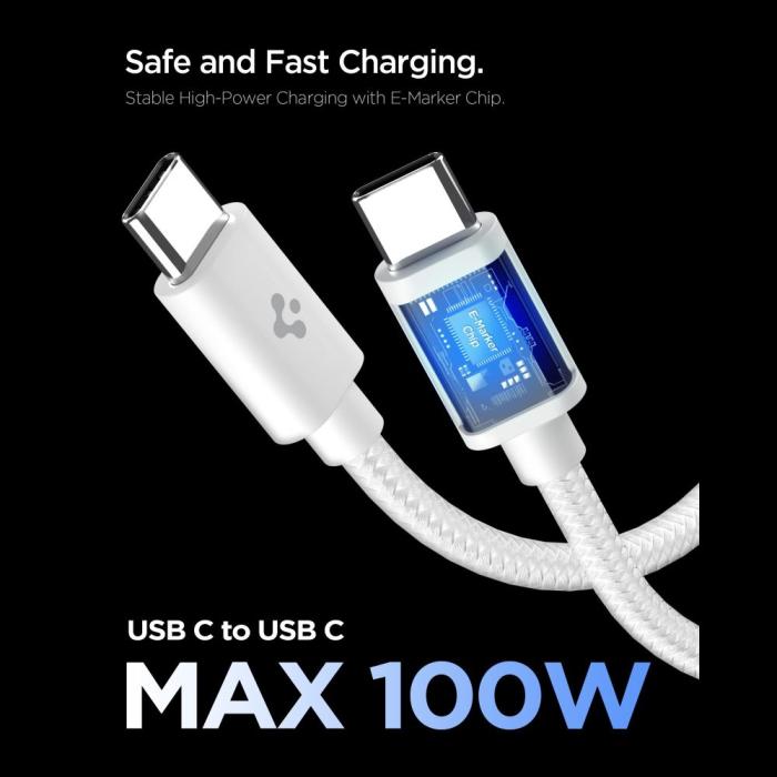 Bild 4, Spigen Spigen 45W Väggladdare Inkl. USB-C Kabel Essential Vit - Teknikhallen.se